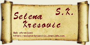 Selena Kresović vizit kartica